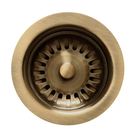 Whitehaus 3.5" Basket Strainer, Antique Brass RNW35-AB